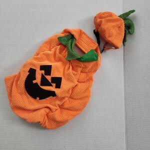 Pumpkin Halloween Dog Costume Adj Sz L Lined Thick Fabric And Pumpkin Hat